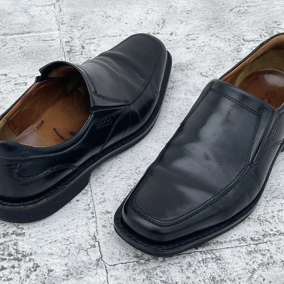 Ecco Men Shoes Black Leather Upper Slip On Loafer Size 44EU 11US main image 8